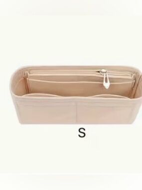 Structured Small Beige Handbag Organizer Insert